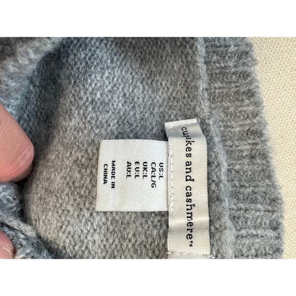 Cupcake and Cashmere Women French Bulldog Gray Knit Christmas Sweater Size L - Picture 7 of 8